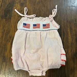 Smocking bird romper
